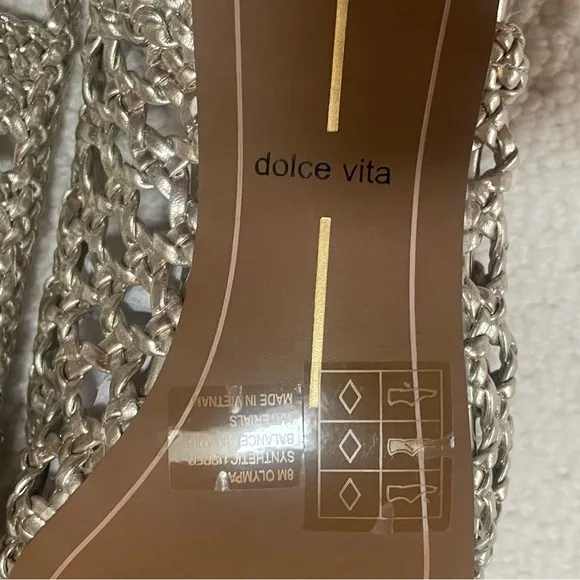 Dolce Vita Olympa Light Gold Metallic Stella Slingback Heels Size 8 New