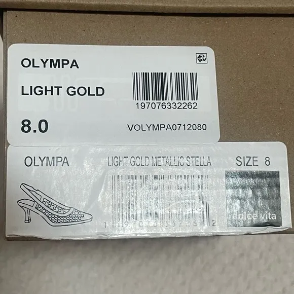 Dolce Vita Olympa Light Gold Metallic Stella Slingback Heels Size 8 New