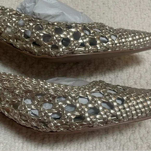 Dolce Vita Olympa Light Gold Metallic Stella Slingback Heels Size 8 New
