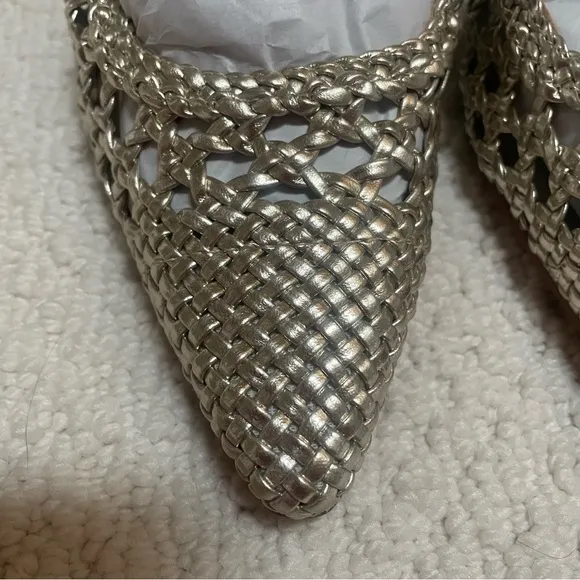 Dolce Vita Olympa Light Gold Metallic Stella Slingback Heels Size 8 New