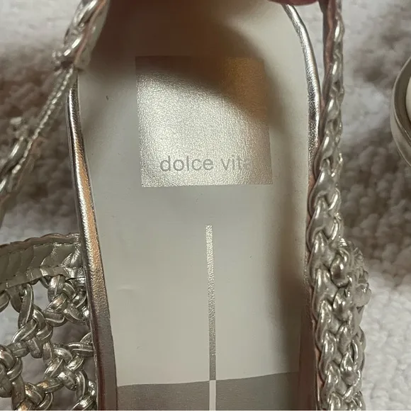Dolce Vita Olympa Light Gold Metallic Stella Slingback Heels Size 8 New