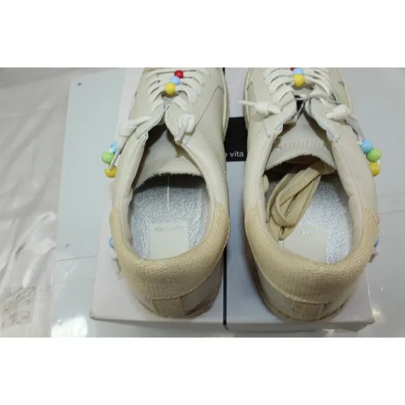 Dolce Vita Women's Casual Pride Sneakers Ivory Leather Upper Size 7.5