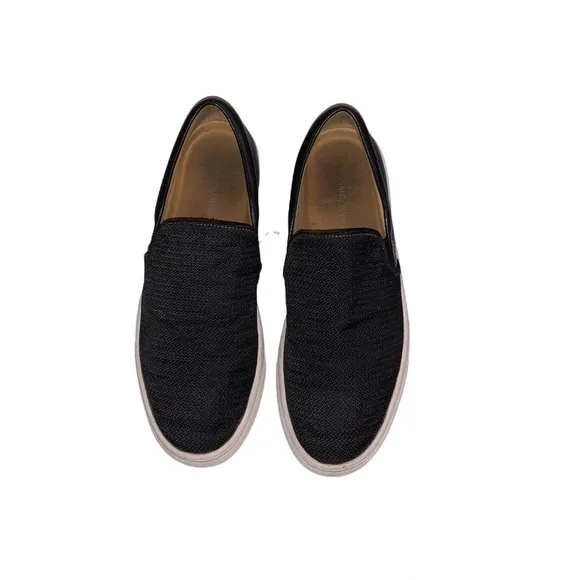 Donald J Pliner Albin woven and leather slip on loafers