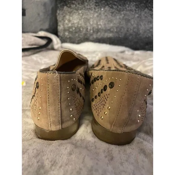 Donald pliner size 9 studded crystal loafers/flats/shoes totim