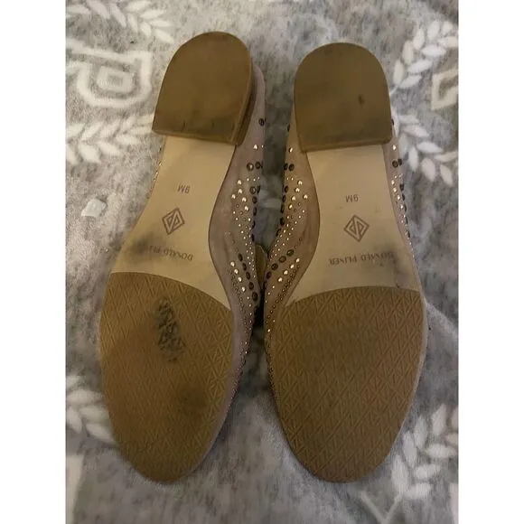 Donald pliner size 9 studded crystal loafers/flats/shoes totim
