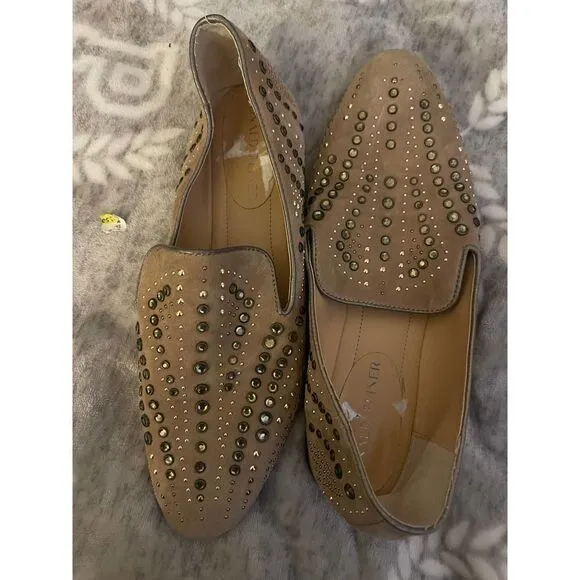 Donald pliner size 9 studded crystal loafers/flats/shoes totim