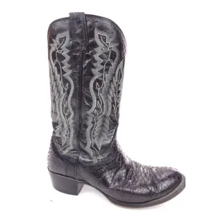 DPP3037 Dan Post Python Snakeskin Cowboy Western Boots Sz 8.5 EW Black