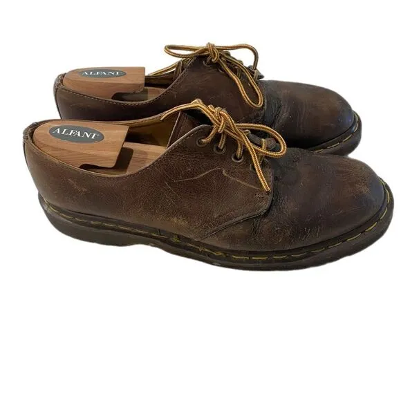 Dr Doc Martens Men’s US 10 Made In England Vintage Brown Leather Oxford Shoes