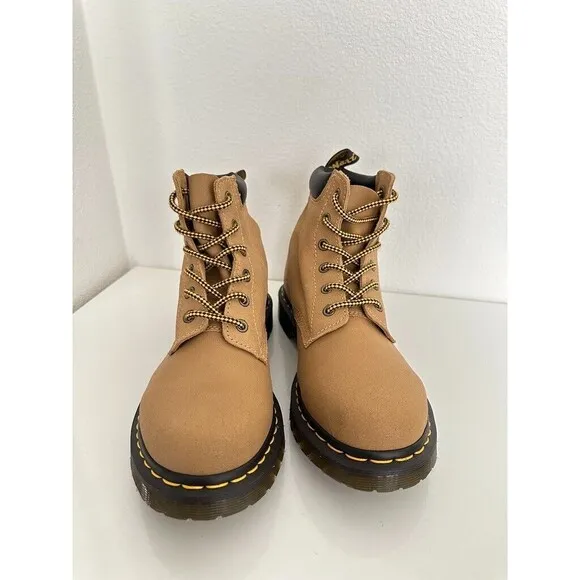 Dr Marten Greasy Suede 939 Tan Leather Boots 6-Eye Hike Women's US 9 EU 41 NEW