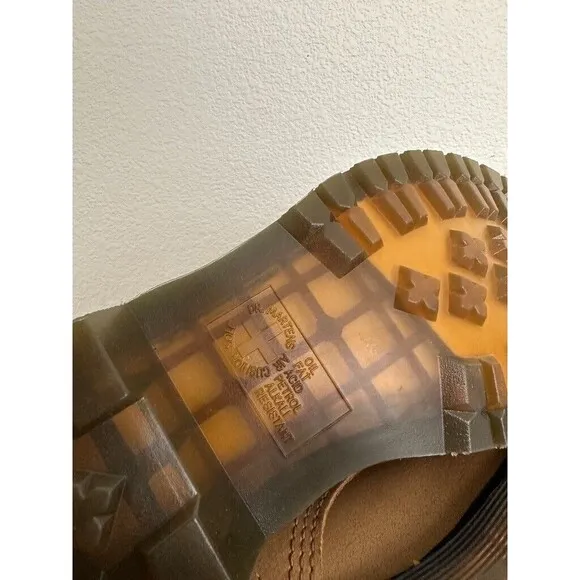 Dr Marten Greasy Suede 939 Tan Leather Boots 6-Eye Hike Women's US 9 EU 41 NEW