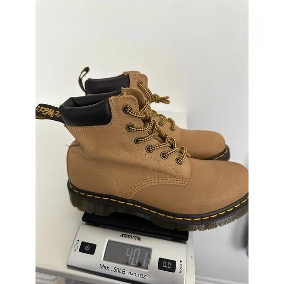 Dr Marten Greasy Suede 939 Tan Leather Boots 6-Eye Hike Women's US 9 EU 41 NEW