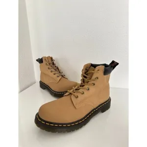 Dr Marten Greasy Suede 939 Tan Leather Boots 6-Eye Hike Women's US 9 EU 41 NEW