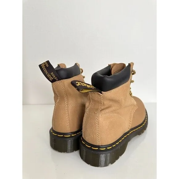 Dr Marten Greasy Suede 939 Tan Leather Boots 6-Eye Hike Women's US 9 EU 41 NEW