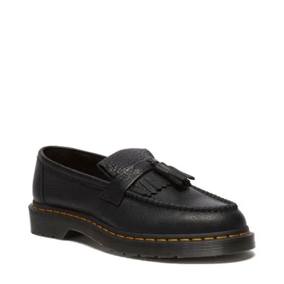 Dr. Martens Adrian Yellow Stitch R31997001 Unisex 6 Black Loafers Boots ZPO1113