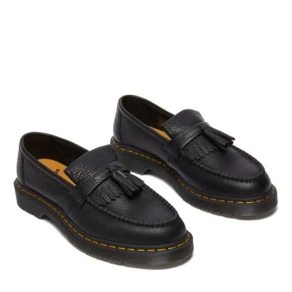 Dr. Martens Adrian Yellow Stitch R31997001 Unisex 6 Black Loafers Boots ZPO1113