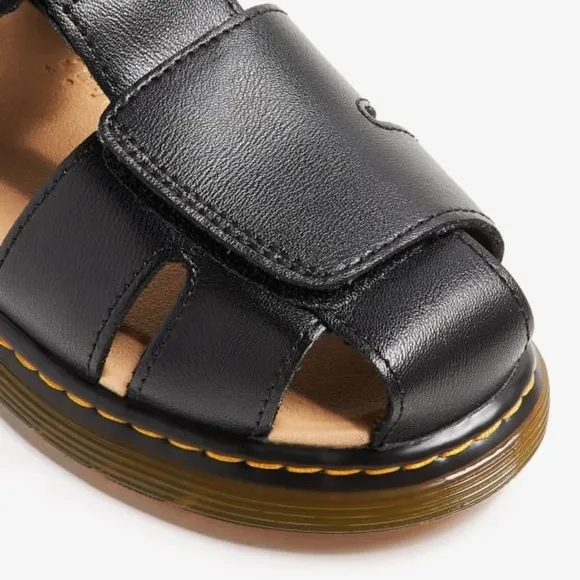 Dr. Martens Boys Sz 11 Toddler Black Moby II Leather Sandals