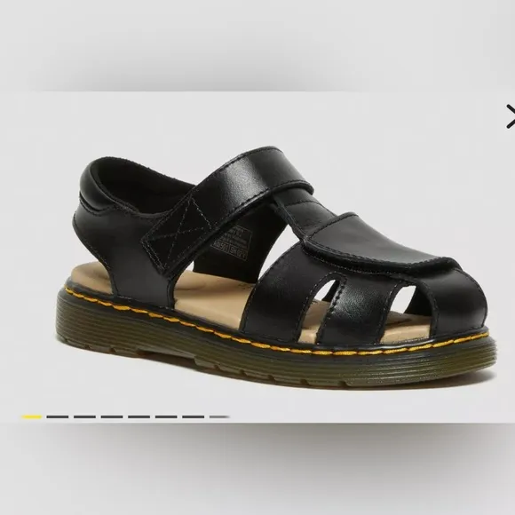 Dr. Martens Boys Sz 11 Toddler Black Moby II Leather Sandals
