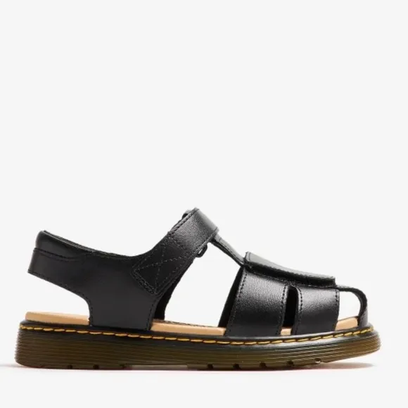 Dr. Martens Boys Sz 11 Toddler Black Moby II Leather Sandals