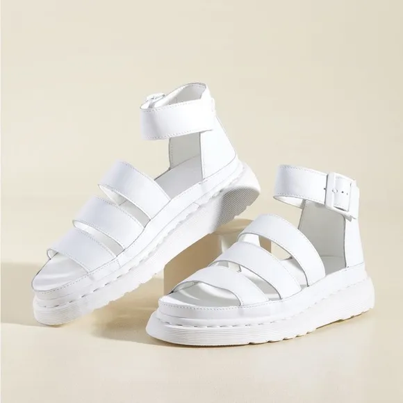 Dr. Martens CLARISSA Sandals White EU37 US6 fits US7 runs large **read