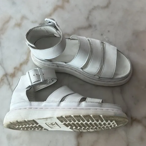 Dr. Martens CLARISSA Sandals White EU37 US6 fits US7 runs large **read