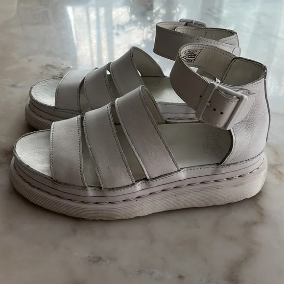 Dr. Martens CLARISSA Sandals White EU37 US6 fits US7 runs large **read
