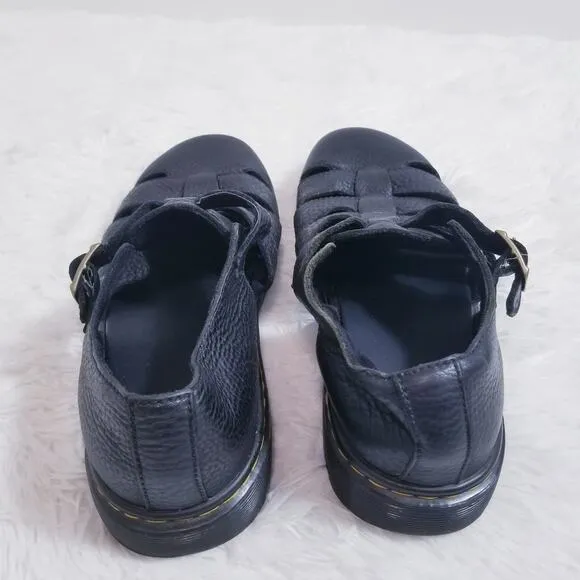 Dr. Martens Fenton Unisex Black Leather Sandals