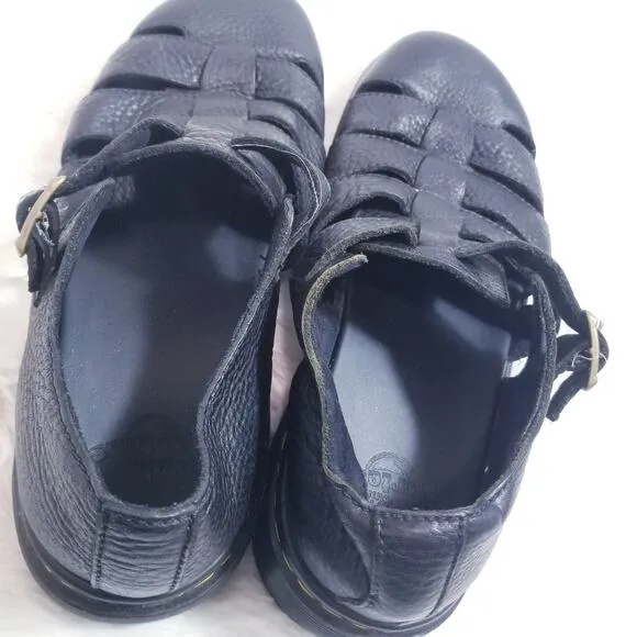 Dr. Martens Fenton Unisex Black Leather Sandals