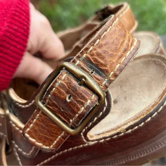 Dr. Martens Fisherman Sandals Made in England Brown Leather US M 7 W8 RARE Y2K