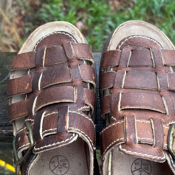 Dr. Martens Fisherman Sandals Made in England Brown Leather US M 7 W8 RARE Y2K