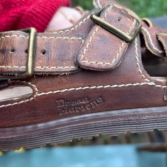 Dr. Martens Fisherman Sandals Made in England Brown Leather US M 7 W8 RARE Y2K