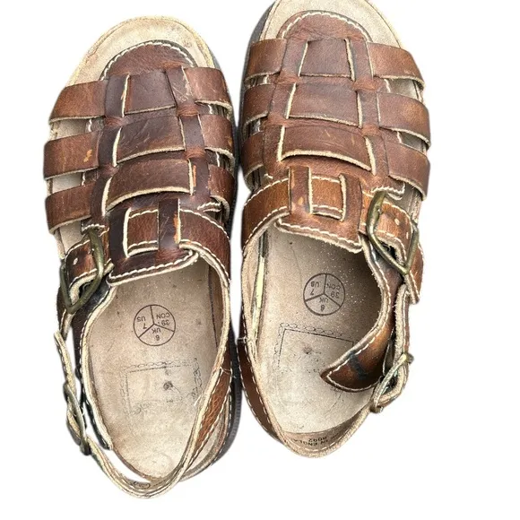 Dr. Martens Fisherman Sandals Made in England Brown Leather US M 7 W8 RARE Y2K