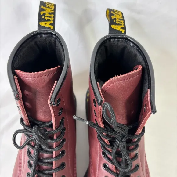 Dr. Martens Men’s Burgundy Leather Boots