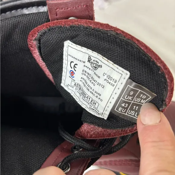 Dr. Martens Men’s Burgundy Leather Boots