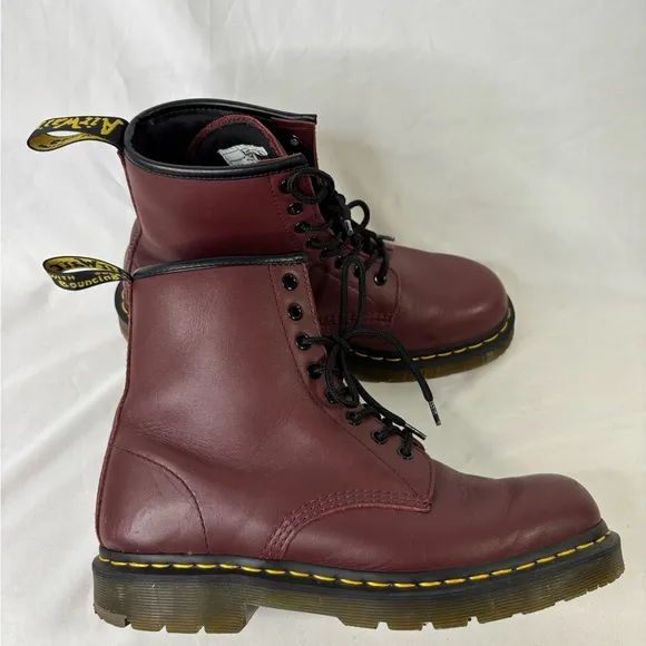 Dr. Martens Men’s Burgundy Leather Boots