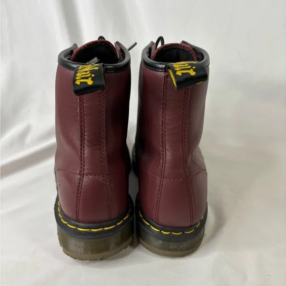 Dr. Martens Men’s Burgundy Leather Boots