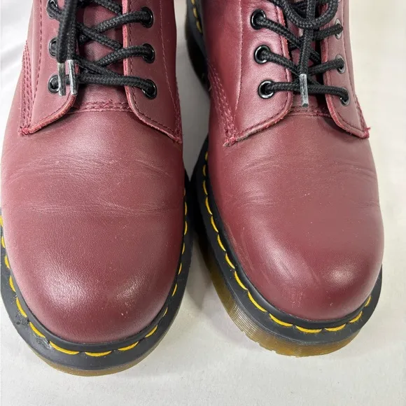 Dr. Martens Men’s Burgundy Leather Boots