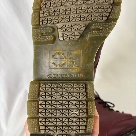 Dr. Martens Men’s Burgundy Leather Boots