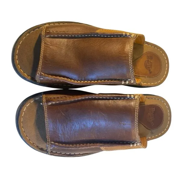 Dr Martens Men's Size 43 - US 10 - Brown Leather Slide Sandals 8B20 AW004 CLEAN