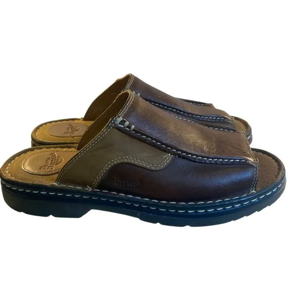 Dr Martens Men's Size 43 - US 10 - Brown Leather Slide Sandals 8B20 AW004 CLEAN