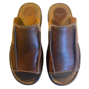 Dr Martens Men's Size 43 - US 10 - Brown Leather Slide Sandals 8B20 AW004 CLEAN