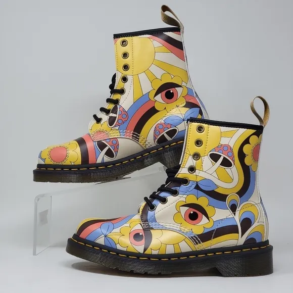 DR. Martens Vegan 1460 Retro Kemble Boots Floral Mushroom Women's Size 5 New