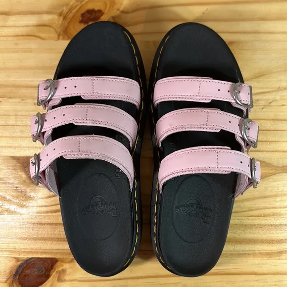 Dr. Martens Women's Blaire Beautiful Black /Pink Slide Sandals Sz 8