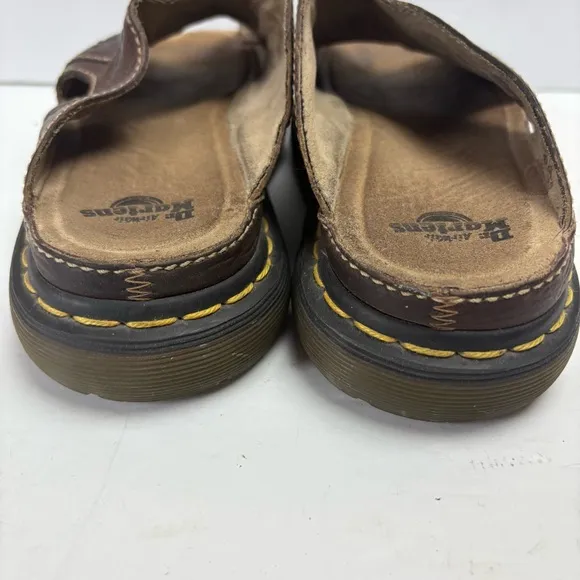 Dr Martens Women’s Brown Leather Sandals Slides Floral Flowers Size 9