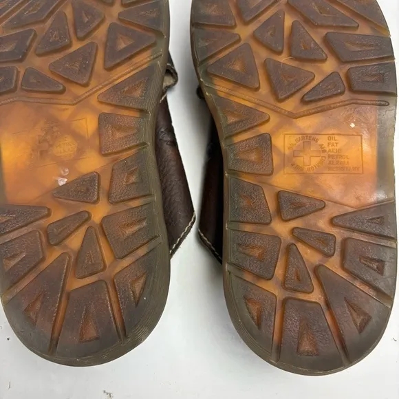 Dr Martens Women’s Brown Leather Sandals Slides Floral Flowers Size 9