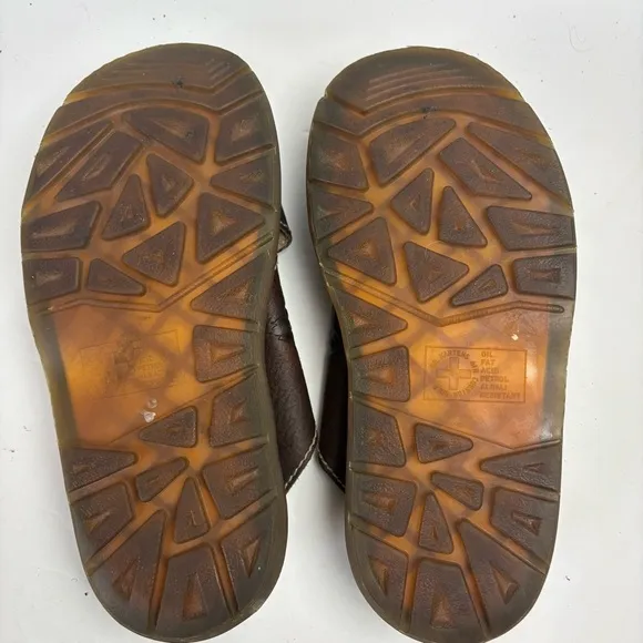 Dr Martens Women’s Brown Leather Sandals Slides Floral Flowers Size 9