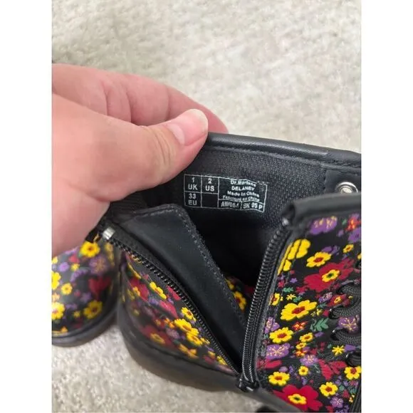 Dr. Martens Girls Delaney Floral Boots
