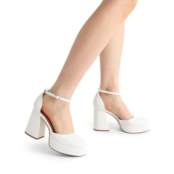 Dream Pairs Women's Chunky Platform High Heels Closed Toe Block Ankle Strap Dre