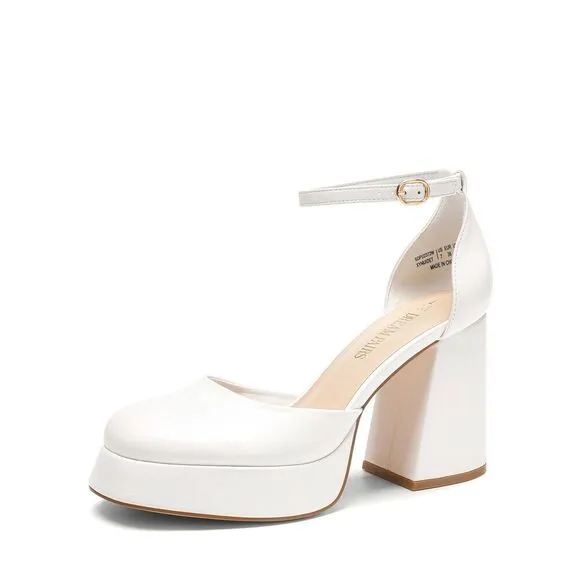 Dream Pairs Women's Chunky Platform High Heels Closed Toe Block Ankle Strap Dre