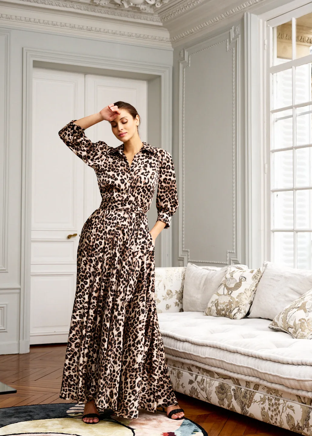 Dress Claudine: Sophisticated Leopard Maxi Dress