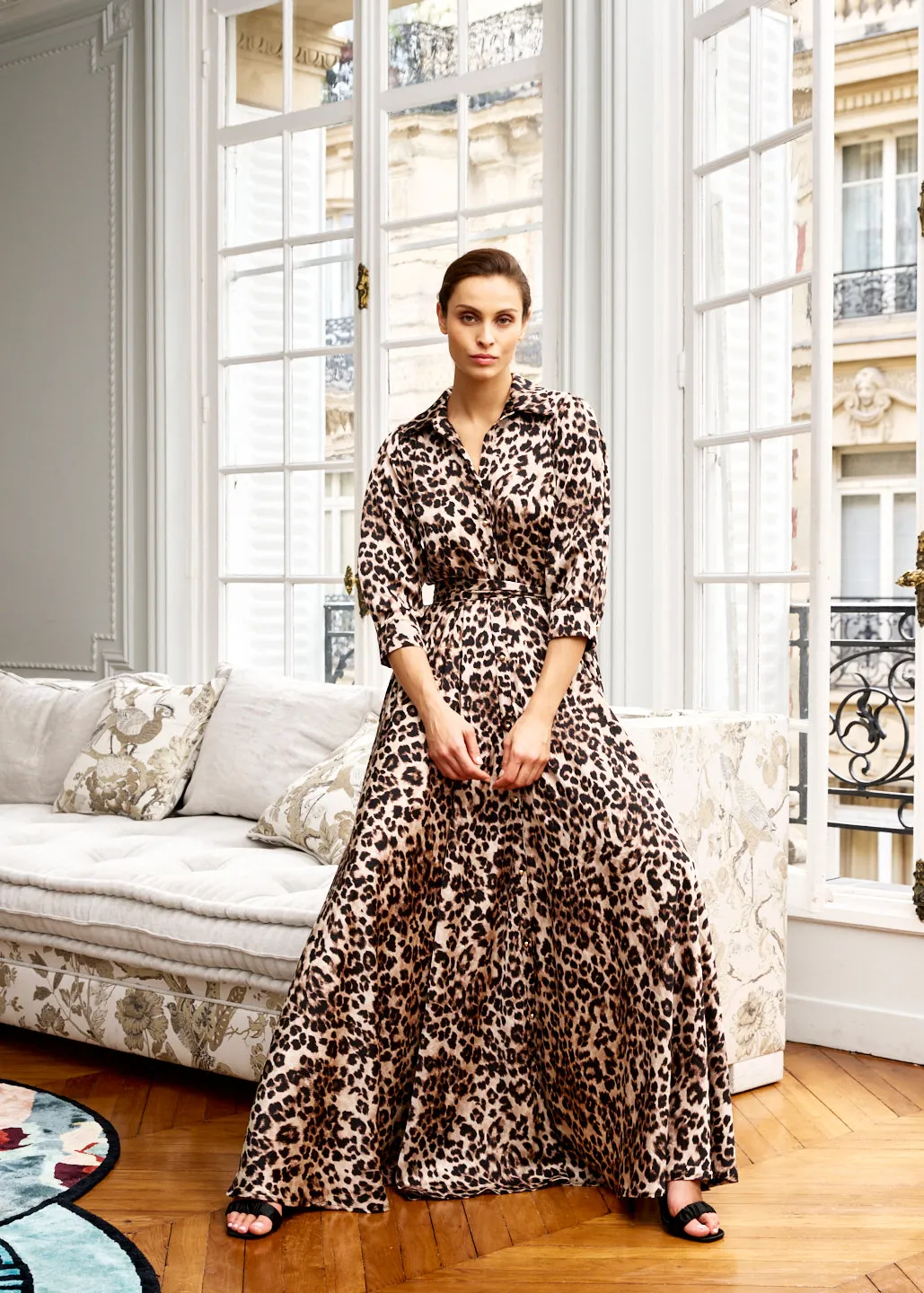 Dress Claudine: Sophisticated Leopard Maxi Dress